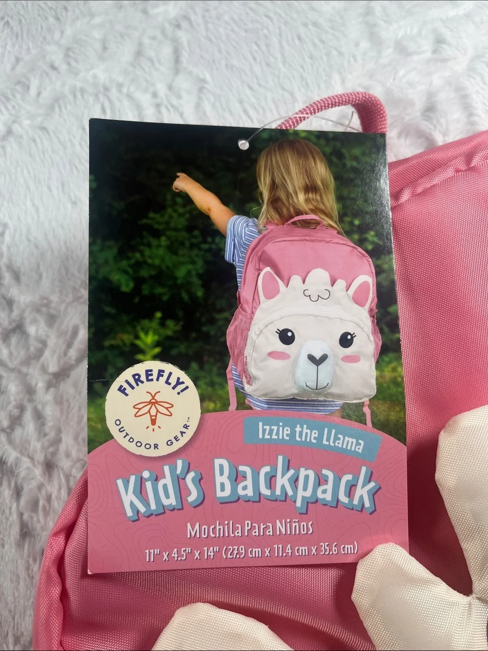 Pink Llama Kids Backpack - Cute Animal Face School Bag